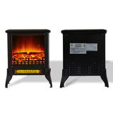 ZNTS 14" 1400W Overheating Safety Protection Freestanding Electric Fireplace Space Stove Heater with W1585121876