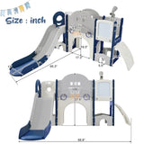 ZNTS Kids Slide Playset Structure 9 in 1, Freestanding Spaceship Set with Slide, Arch Tunnel, Ring Toss, PP319755AAC