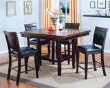 ZNTS 1pc Contemporary Transitional Counter Height Dining Table with 20-Inch Lazy Susan Rich Dark Brown B011P160136