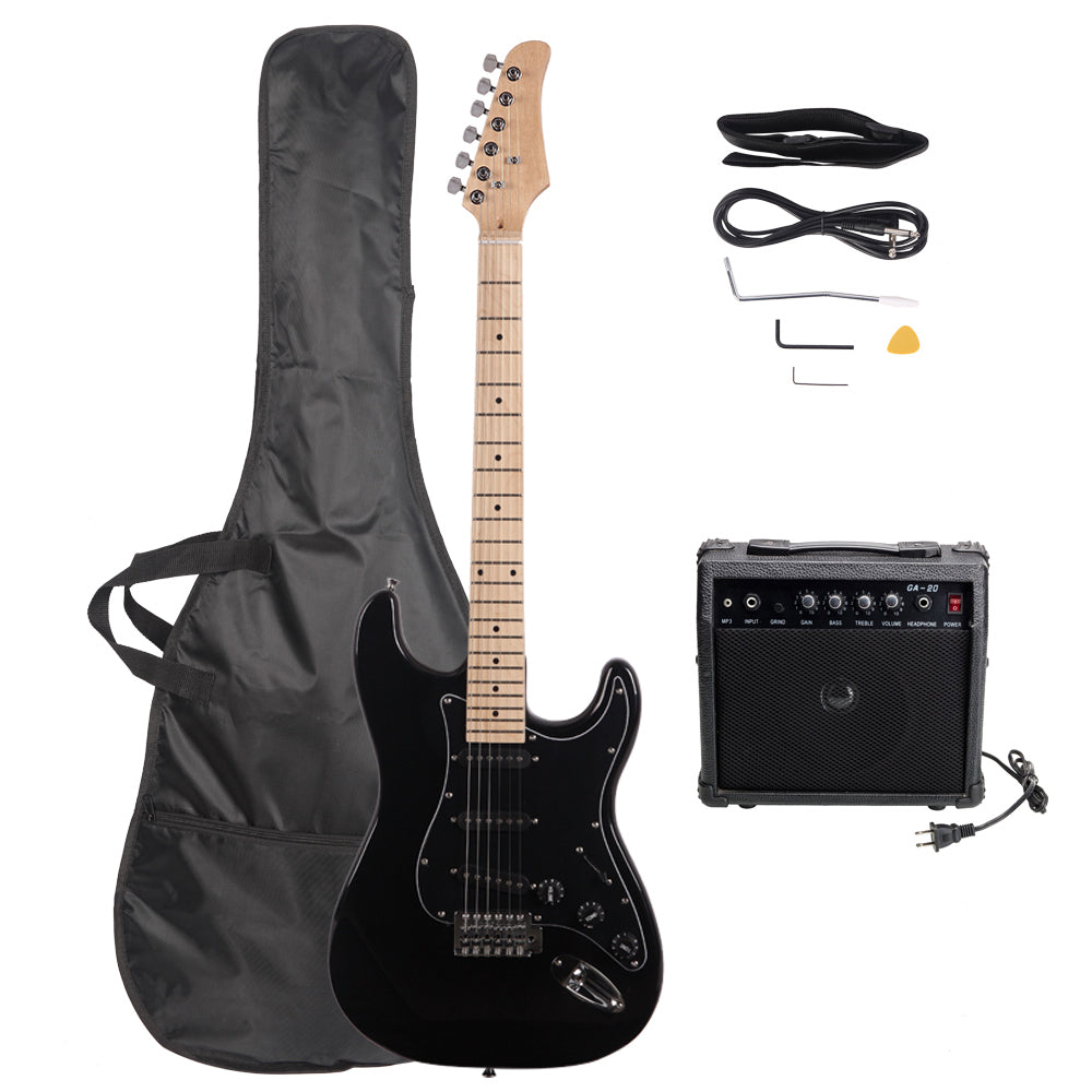 ZNTS ST Stylish Electric Guitar with Black Pickguard Black 36403744