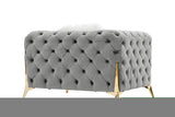 ZNTS Two-seater grey velvet sofa W30843454