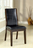 ZNTS Transitional Dining Room Side Chairs Set of 2pc Chairs only Brown Cherry Unique Curved Back Espresso B011P156647