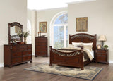 ZNTS Bedroom Furniture Traditional Look Unique Wooden Nightstand Drawers Bed Side Table Cherry HSESF00F5486