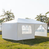ZNTS 3 x 6m Six Sides Two Doors Waterproof Tent with Spiral Tubes White 13319883