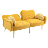 ZNTS COOLMORE Couches for Living Room 65 inch, Mid Century Modern Velvet Love Seats Sofa with 2 Bolster W153967007
