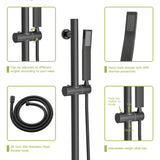 ZNTS Shower System with Adjustable Slide Bar,12 Inch Wall Mounted Square Shower System with Rough-in W124382393