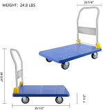 ZNTS YSSOA Platform Truck with 880lb Weight Capacity and 360 Degree Swivel Wheels, Foldable Push Hand W113447858