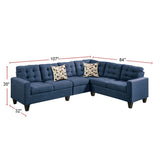 ZNTS 4 Piece Polyfiber Modular Sectional Sofa in Navy B01682362