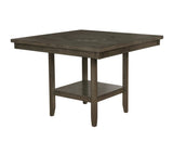 ZNTS 1pc Contemporary Transitional Counter Height Dining Table with 20-Inch Lazy Susan Gray Finishen B011P160137