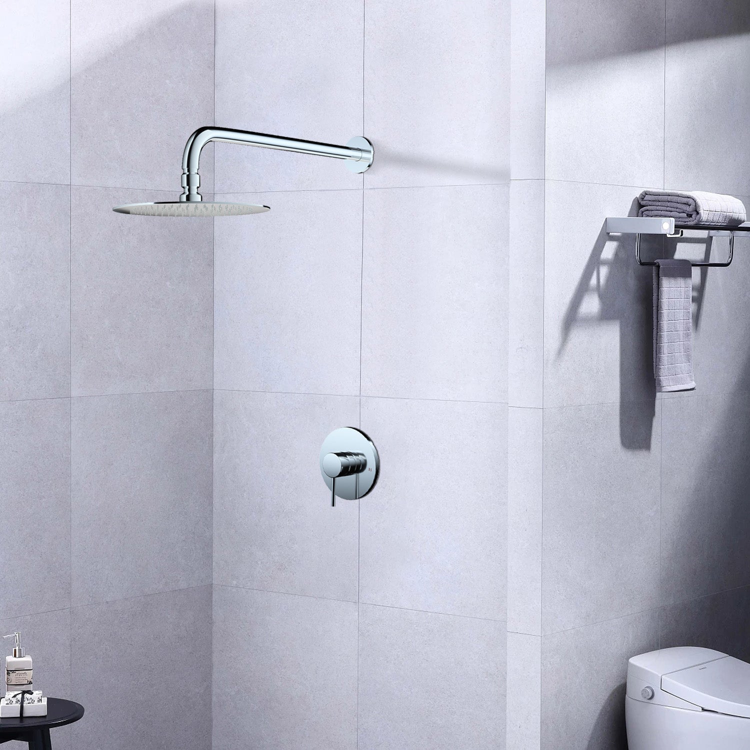 ZNTS Wall Mounted Shower Faucet in Chrome W153383384