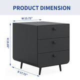 ZNTS Modern Night Stand Storage Cabinet for Living Room Bedroom, Steel Cabinet with 3 Drawers,Bedside W252113553