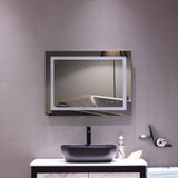 ZNTS Square Touch LED Bathroom Mirror, Tricolor Dimming Lights-32*24" 76767399