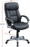 ZNTS Classic 1pc Office Chair Black Color Cushioned Headrest Adjustable Work Silver Armrest HS00F1685-ID-AHD