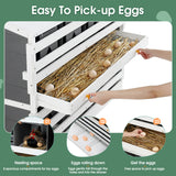 ZNTS Wooden Chicken Nesting Box for Laying Eggs,Solid Pine Wood 8 Compartments Egg Laying Boxes for Hens W1850120022