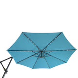 ZNTS 10 FT Solar LED Patio Outdoor Umbrella Hanging Cantilever Umbrella Offset Umbrella Easy Open W41923058