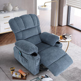 ZNTS Vanbow.Recliner Chair Massage Heating sofa with USB and side pocket 2 Cup Holders W152172967