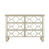 ZNTS Elegant Mirrored 6-Drawer Dresser with Golden Lines Storage Cabinet for Living Room, Hallway, WF302318AAN