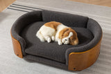 ZNTS Scandinavian style Elevated Dog Bed Pet Sofa With Solid Wood legs and Walnut Bent Wood Back, W794125938