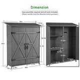 ZNTS Outdoor Storage Shed with Lockable Door, Wooden Tool Storage Shed with Detachable Shelves and Pitch 55555063