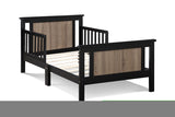 ZNTS Connelly Reversible Panel Toddler Bed Black/Vintage Walnut B02257225
