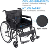 ZNTS HealSmart Lightweight Wheelchair with Swing Away Elevating Leg Rest, Black ,19" Seat W113447993
