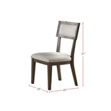 ZNTS White Fabric Upholstery Dining Chair, Grey SR011834