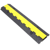 ZNTS Cable Protector Ramp, 2 Channels Speed Bump Hump, Rubber Modular Speed Bump Rated 11000 LBS Load W465121322