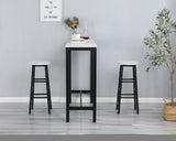ZNTS Faux Marble Black Table Top Table with 2 Chairs, Kitchen Counter with Chairs,Breakfast W49935698