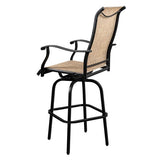 ZNTS 2pcs Wrought Iron Swivel Bar Chair Patio Swivel Bar Stools Black 96704878