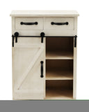 ZNTS Classic Style White Country Style Single Barn Door With 2 Drawers Vintage Wooden Cabinet 84969480
