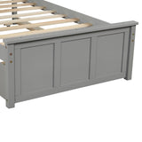 ZNTS Platform Bed with Twin Size Trundle, Twin Size Frame, Gray WF194473AAE