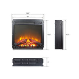 ZNTS 18 inch electric fireplace insert, ultra thin heater with log set & realistic flame, overheating W1769103307