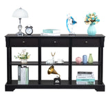 ZNTS Console Sofa Table with Ample Storage, Retro Kitchen Buffet Cabinet Sideboard with Open Shelves and 25351153