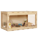ZNTS Wooden Hamster Cage Small Animals House, Acrylic Hutch for Dwarf Hamster, Guinea Pig, Chinchilla, W2181P151889