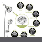 ZNTS Multi Function Dual Shower Head - Shower System with 4.7" Rain Showerhead, 7-Function Hand Shower, W124362257