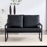 ZNTS Stylish Two-Seater Sofa Chair with 2 Pillows - Comfortable PU Leather, High-Density Foam - Modern W115184308