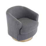 ZNTS 30.7''W Boucle Swivel Accent Barrel Chair Modern Comfy Sofa With Gold Stainless Steel Base for W129868747