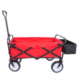 ZNTS Folding station wagon garden shopping ATV with back frame and retractable handle. W22778748