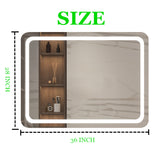 ZNTS 27 in. W x 35 in. H LED Single Bathroom Vanity Mirror in Polished Crystal Bathroom Vanity LED Mirror W2026120514