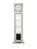 ZNTS ACME Noralie GRANDFATHER CLOCK W/LED Mirrored & Faux Diamonds AC00354