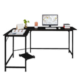 ZNTS L-Shaped Desktop Computer Desk Black 78968952