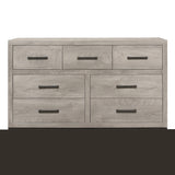 ZNTS Attractive Gray Finish 1pc Dresser of 7x Drawers Metal Bar Hardware Premium Melamine Board Wooden B01168630