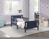 ZNTS Connelly Reversible Panel Toddler Bed Midnight Blue/Vintage Walnut B02257227
