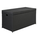 ZNTS Simple And Practical Outdoor Ratton Deck Box Storage Box Black Four-Wire 93424533