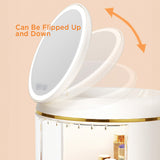 ZNTS Joybos® Round Makeup Storage Organizer Box with Mirror Led Light 04374071