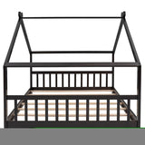 ZNTS Full Size House Bed Wood Bed, Espresso WF282522AAP