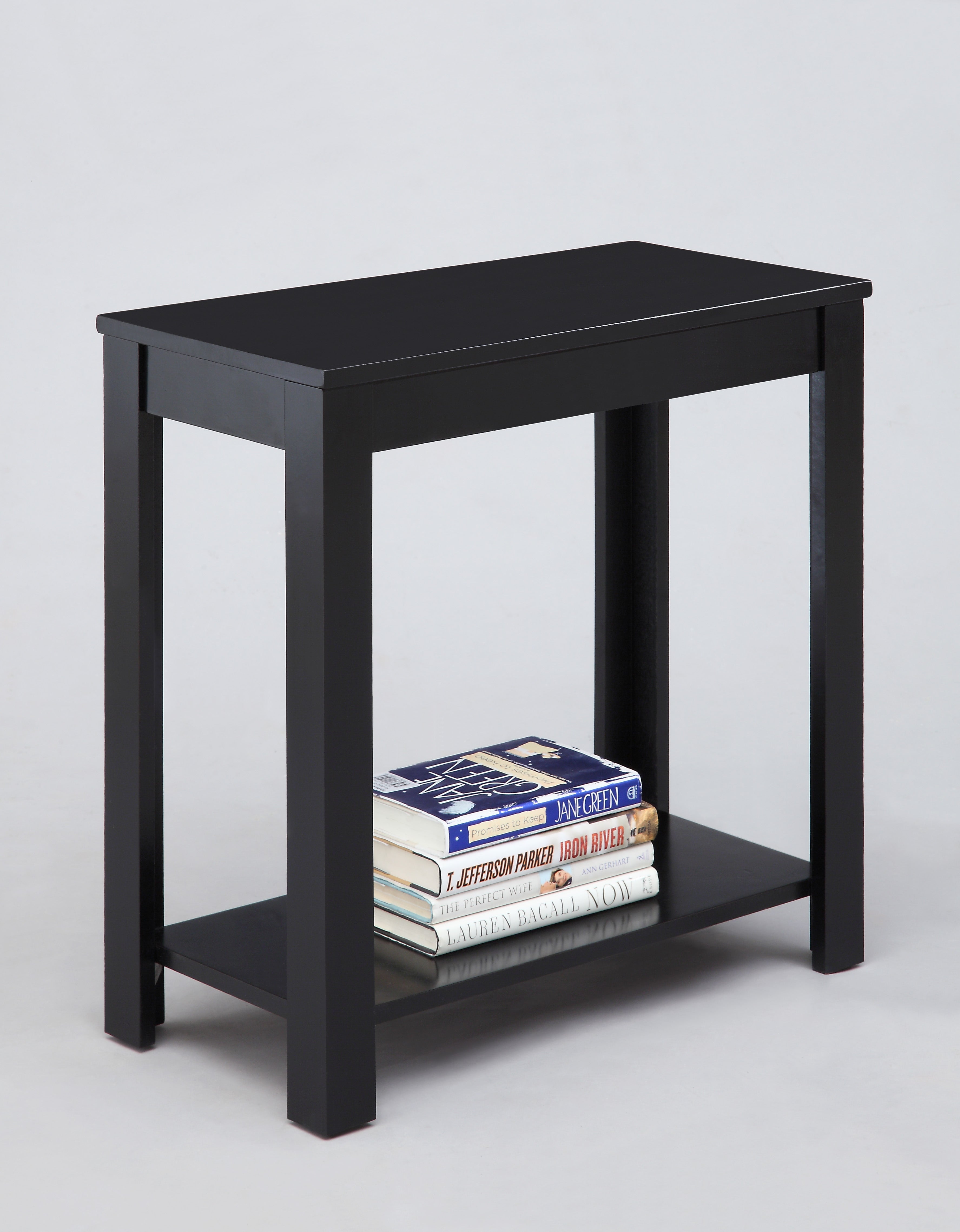 ZNTS Contemporary Chairside Table with Open Bottom Shelf 1Pc Side Table Black Finish Flat Table Top Solid B011119815