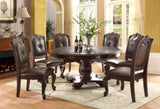 ZNTS Beautiful Hand Carved Formal Traditional Dining Side Chair with Faux Leather Upholstered Padded Seat B011P145131