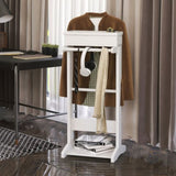 ZNTS White Portable Garment Rack,Clothes Valet Stand with Storage Organizer W760P145401