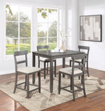 ZNTS Classic Stylish Gray Natural Finish 5pc Counter Height Dining Set Kitchen Wooden Top Table and B011P149001